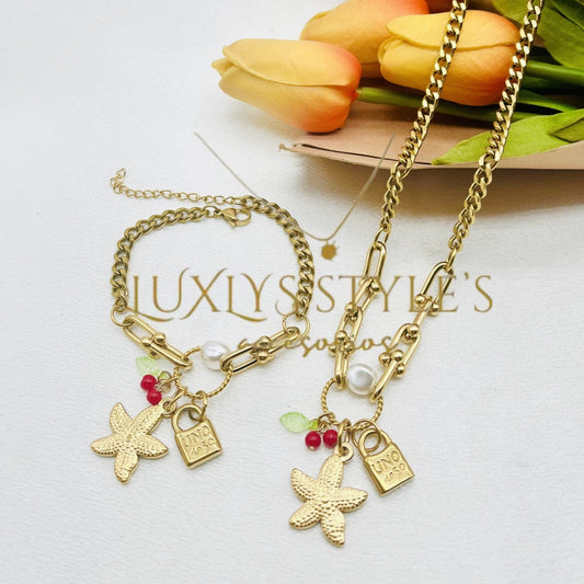 Set "Estrella Dorada" – Collar y Pulsera