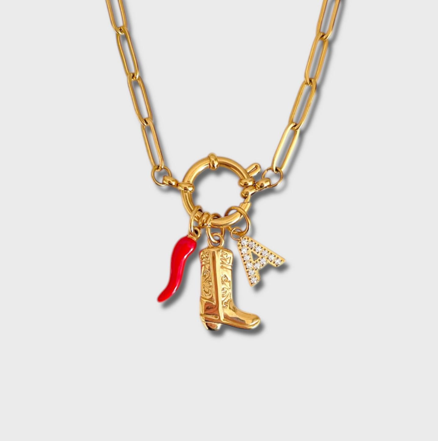 Collar con Inicial & Estilo Cowgirl
