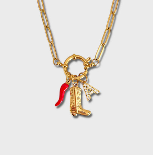 Collar con Inicial & Estilo Cowgirl